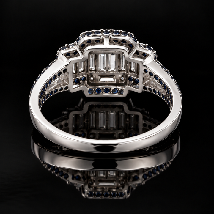 Estate 1.45cttw. Black & White Diamond 18KT White Gold Ring