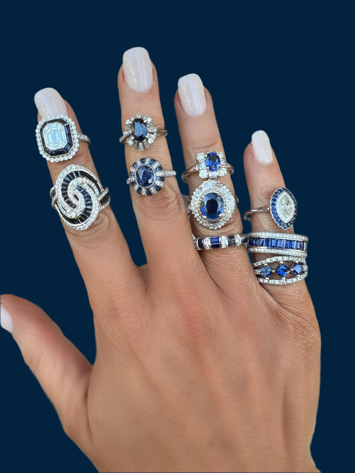 Vintage Sapphire and Natural Diamond Ring
