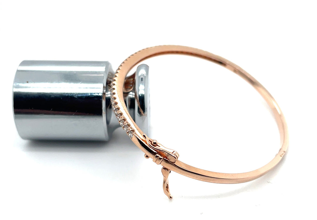 1.01 ctw Diamond and 14K Rose Gold Bangle