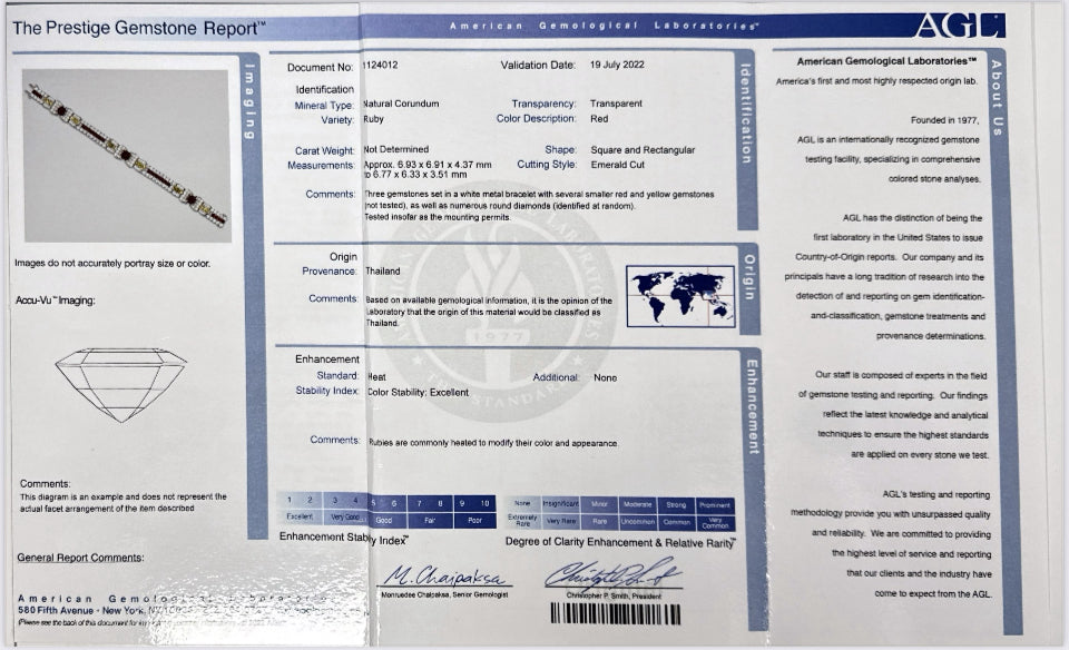 London Estate Art Deco Gem Ruby Diamond Platinum Bracelet Black Star Frost 14336