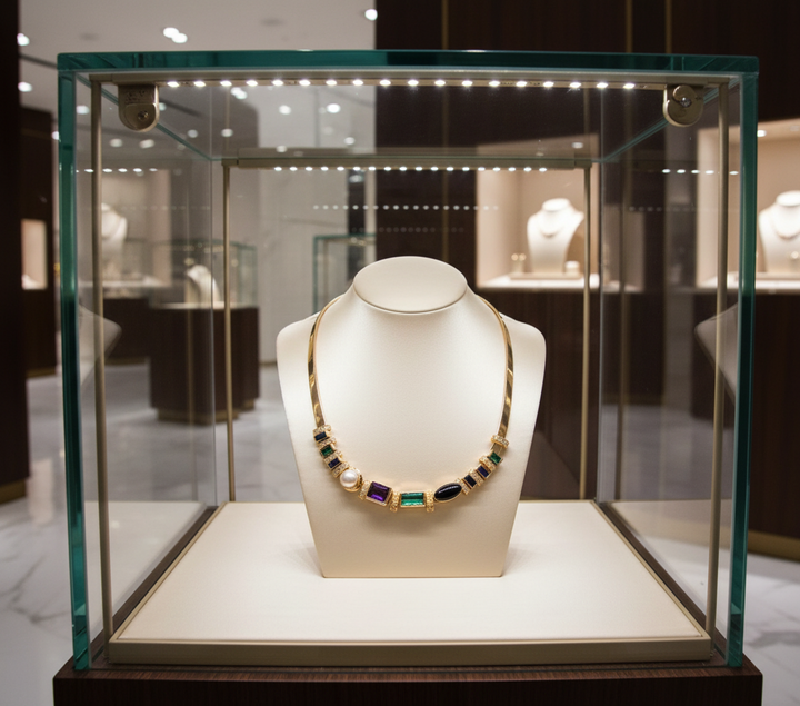 Designer Diamond, Sapphire, Tourmaline, Onyx, Amethyst, Pearl 14K/18K Yellow Gold Slide Necklace