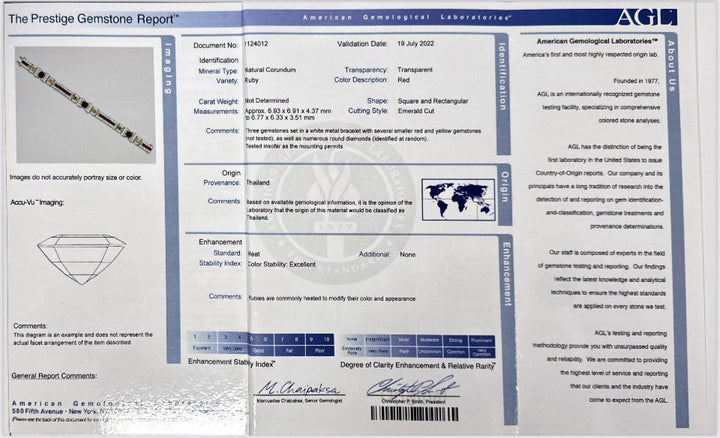 London Estate Art Deco Gem Ruby Diamond Platinum Bracelet Black Star Frost 14336