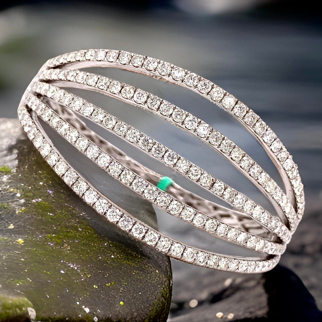 Fashionista Diamond and 18K White Gold Bangle
