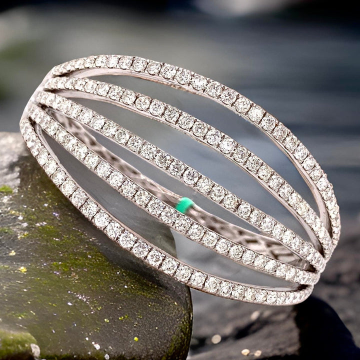 Fashionista Diamond and 18K White Gold Bangle