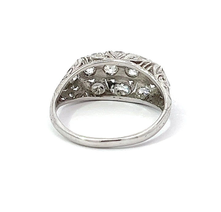 Art Deco Old European Cut Diamond Platinum Ring