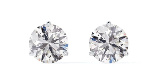 Diamond and 14K White Gold Stud Earrings