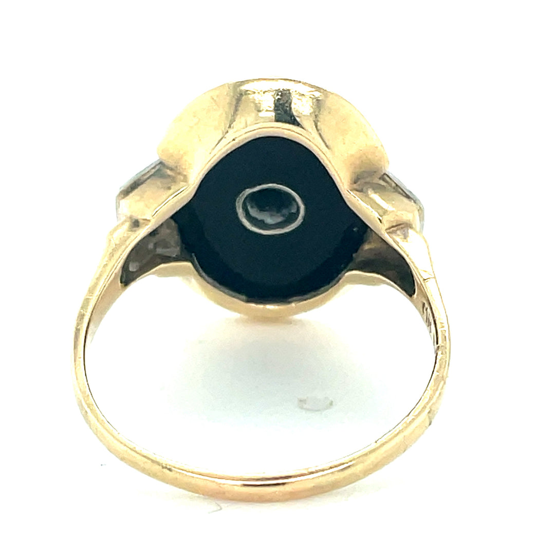 Eastern Star  .10 cttw Diamond Onyx Ring 13895