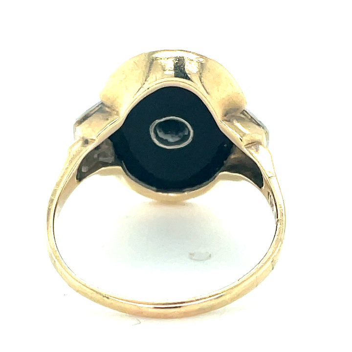 Eastern Star  .10 cttw Diamond Onyx Ring 13895