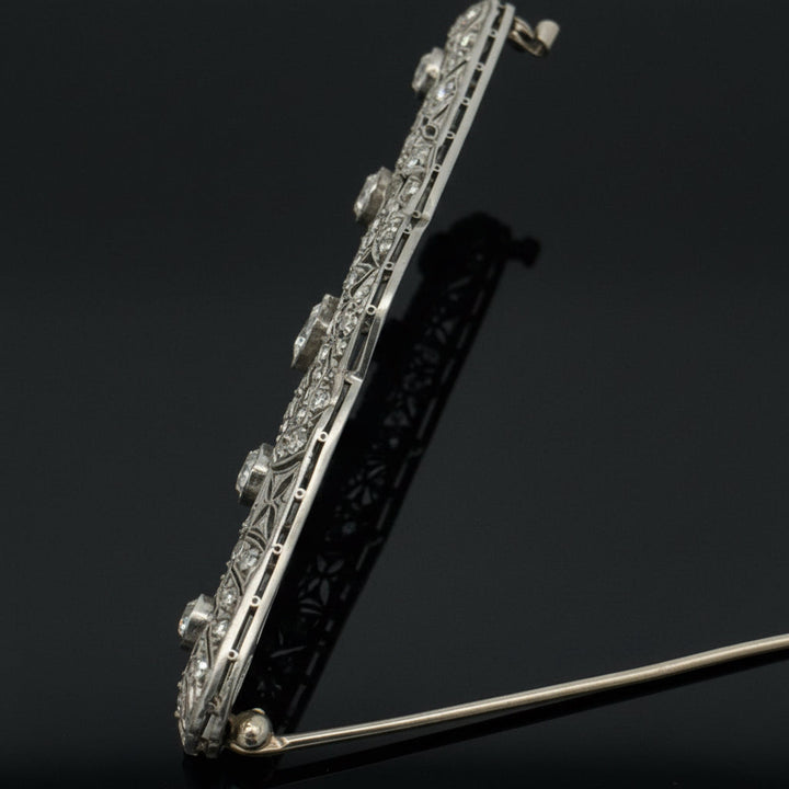 Art Deco Diamond Platinum Bar Brooch