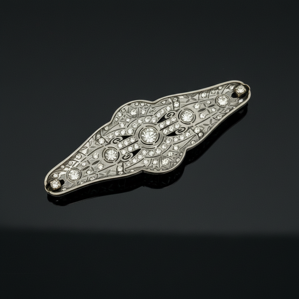 Art Deco Diamond Platinum Bar Brooch