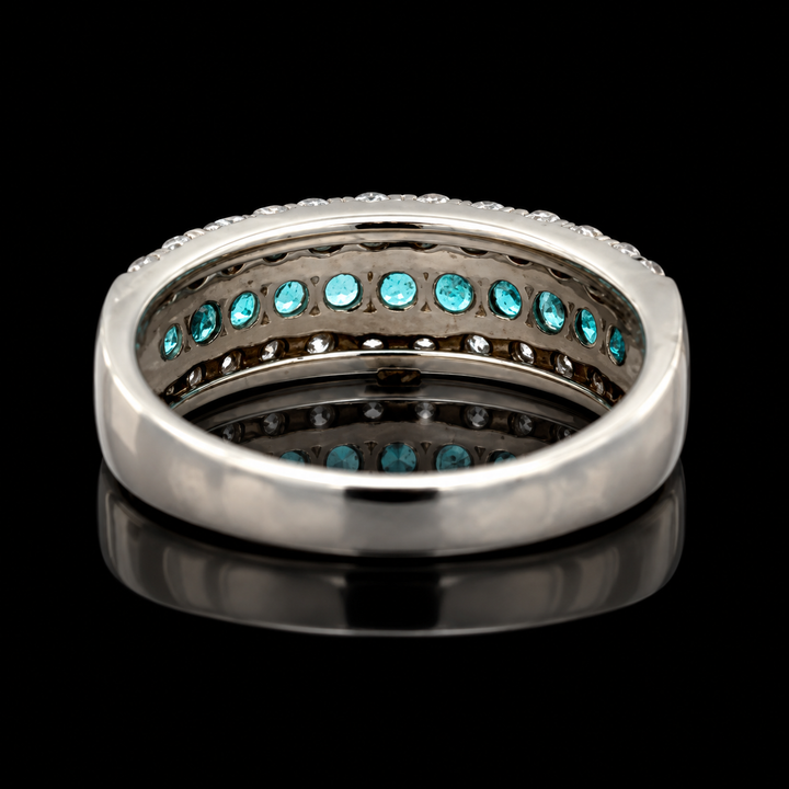 Estate Paraiba & Diamond Platinum Ring
