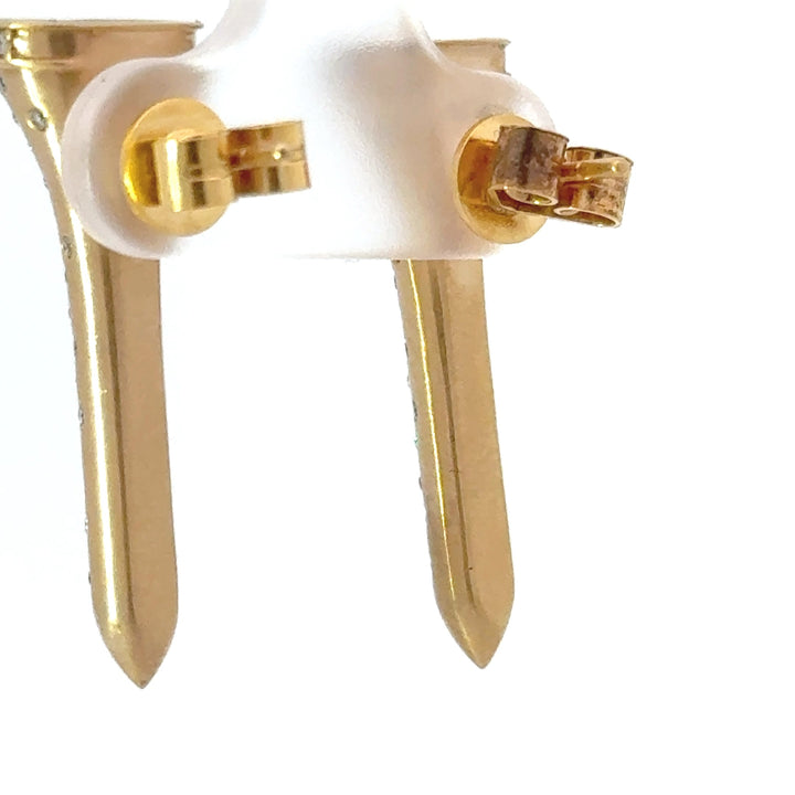 The Champion .58 cttw Diamond Yellow Gold Golf Tee Earrings 15446