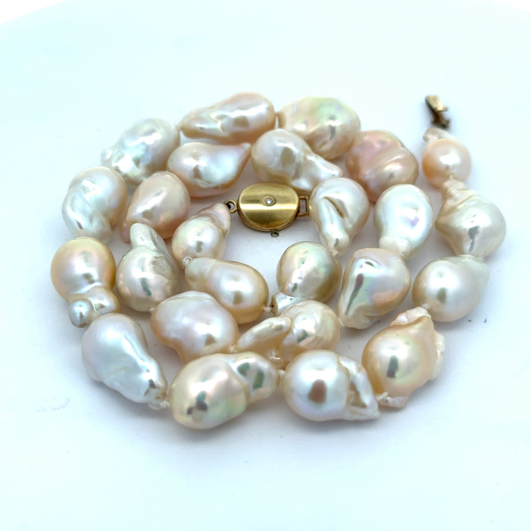 Estate South Sea Baroque Pearl 11 x 14 mm Necklace