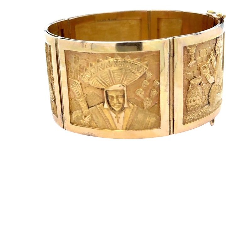 Designer R. Royss Aztec "Story Board" 18Kt Yellow Gold Bracelet