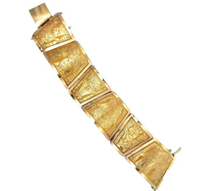 Designer R. Royss Aztec 18Kt Yellow Gold Bracelet