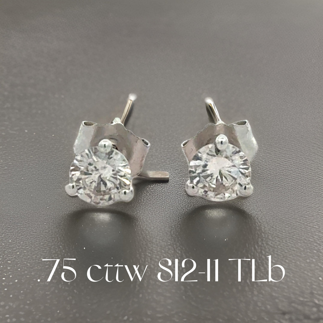 Diamond Dealer Retirement Event Champagne 0.75 cttw Round Brilliant Cut Diamond Stud Earrings 15582