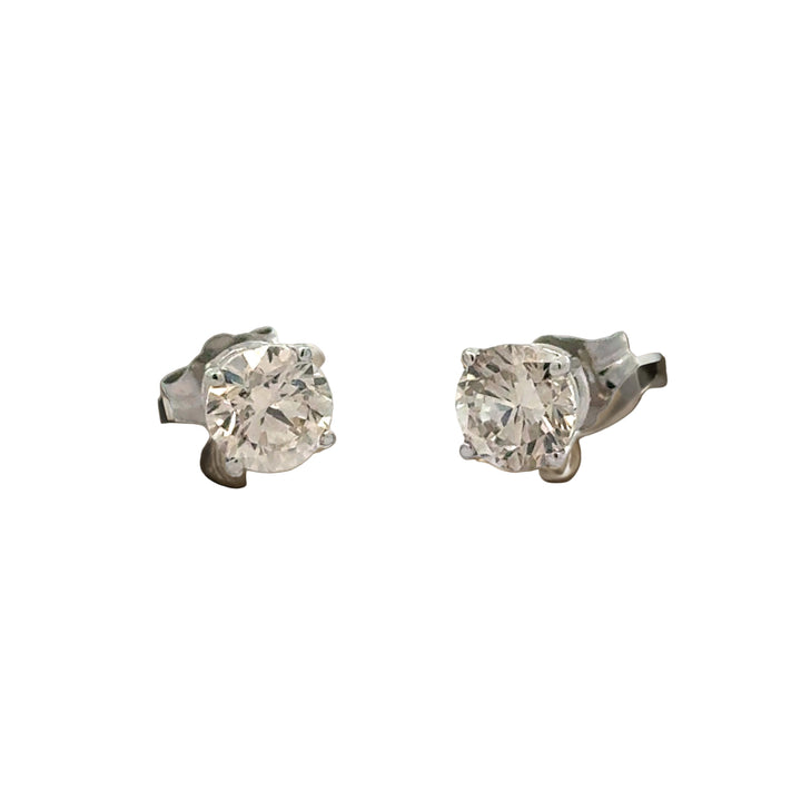 Champagne 1.50 cttw Round Brilliant Cut Diamond Stud Earrings