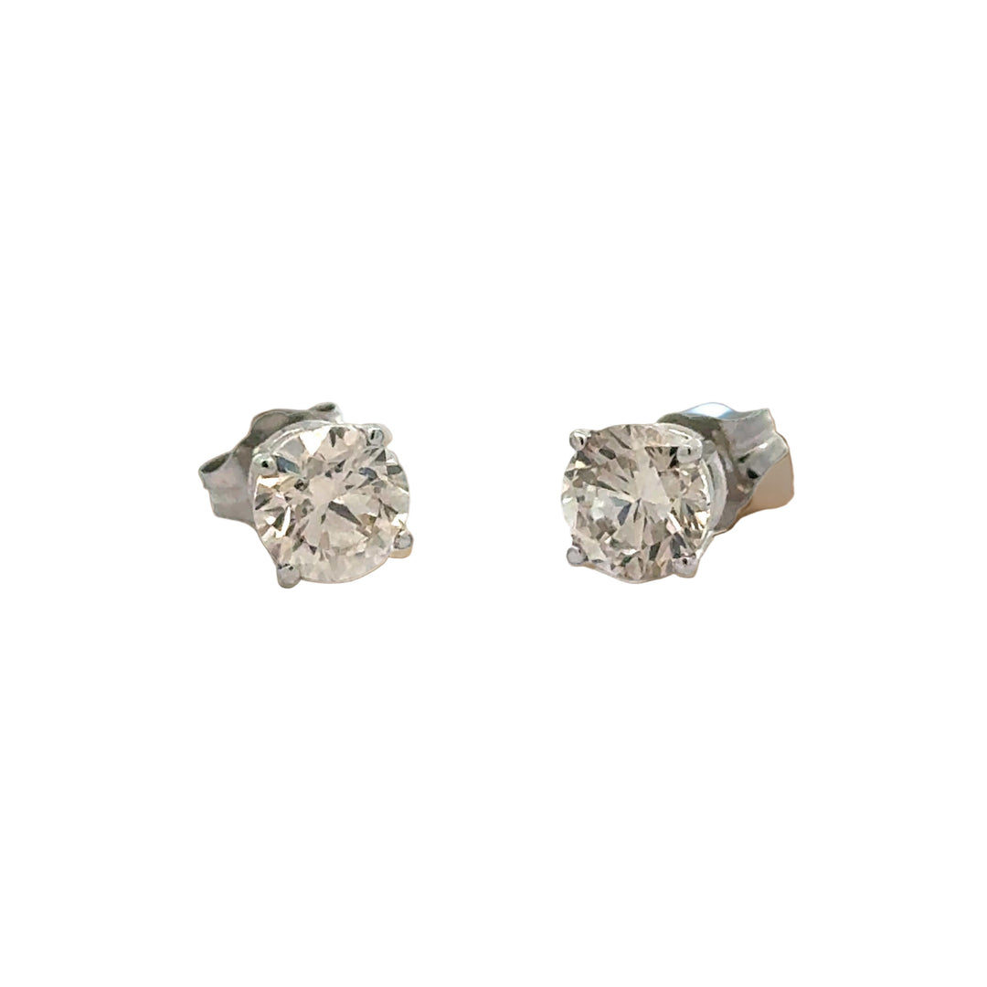 Champagne 1.25 cttw Round Brilliant Cut Diamond Stud Earrings