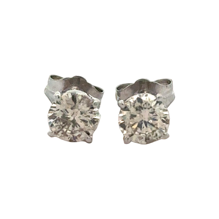 Champagne 1.00 cttw Round Brilliant Cut Diamond Stud Earrings