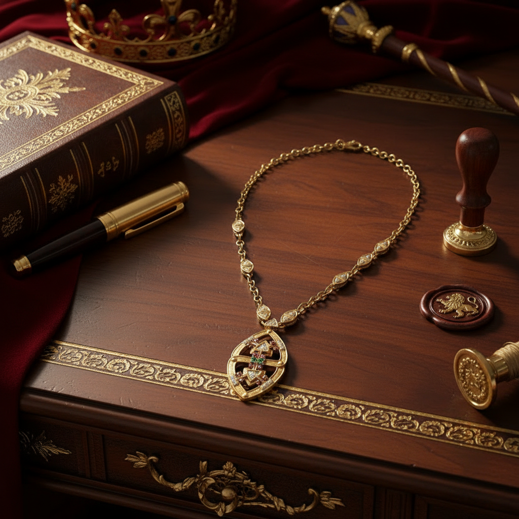 Estate Of Major Riddle aka Mr. Las Vegas Diamond, Ruby and Emerald 18k Yellow Gold 35" Necklace
