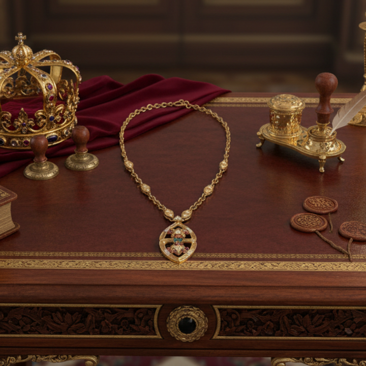 Estate Of Major Riddle aka Mr. Las Vegas Diamond, Ruby and Emerald 18k Yellow Gold 35" Necklace