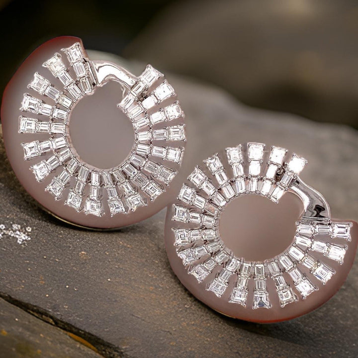 Fashionista Diamond and 18K White Gold Bold Hoop Earrings