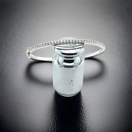 Diamond and 14K White Gold Bangle