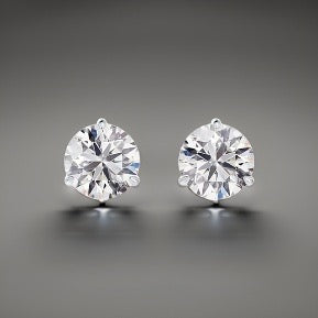 Diamond and 14K White Gold Stud Earrings