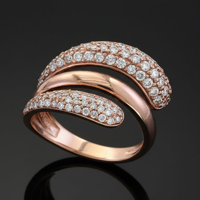 Effy Diamond and 14K Rose Gold Spiral Wrap Ring