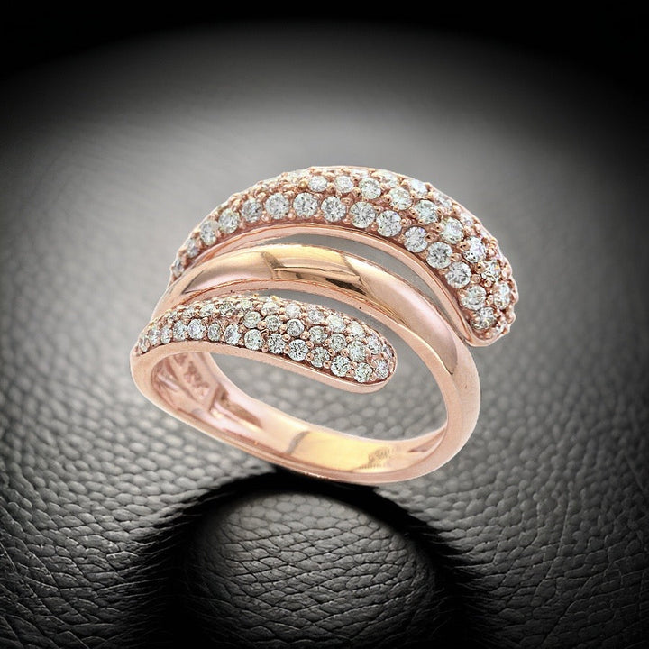 Effy Diamond and 14K Rose Gold Spiral Wrap Ring