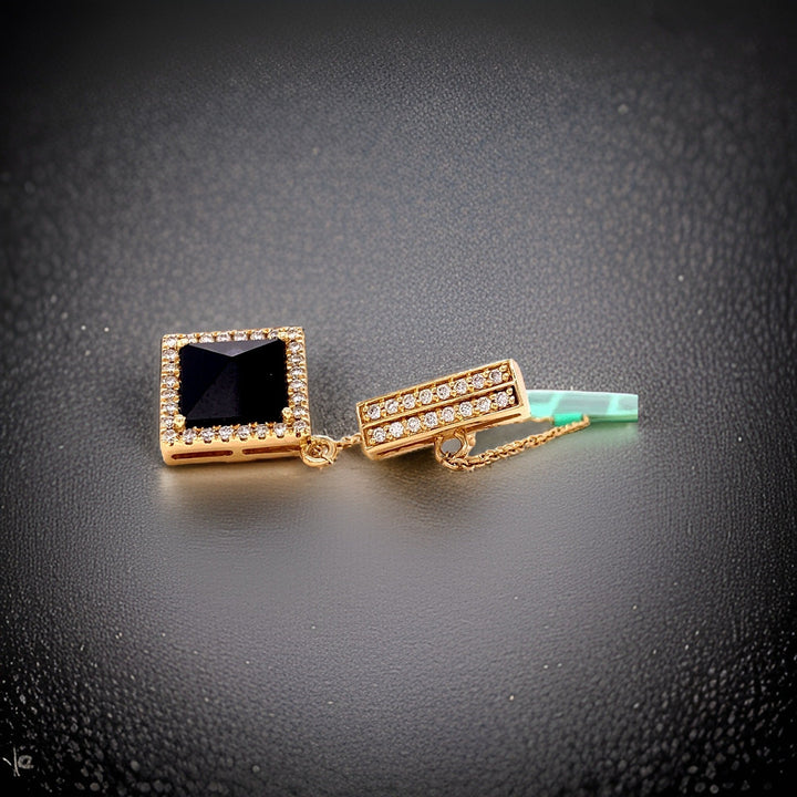 Clyde Duneier Onyx, Diamond and 14K Yellow Gold Tie Chain