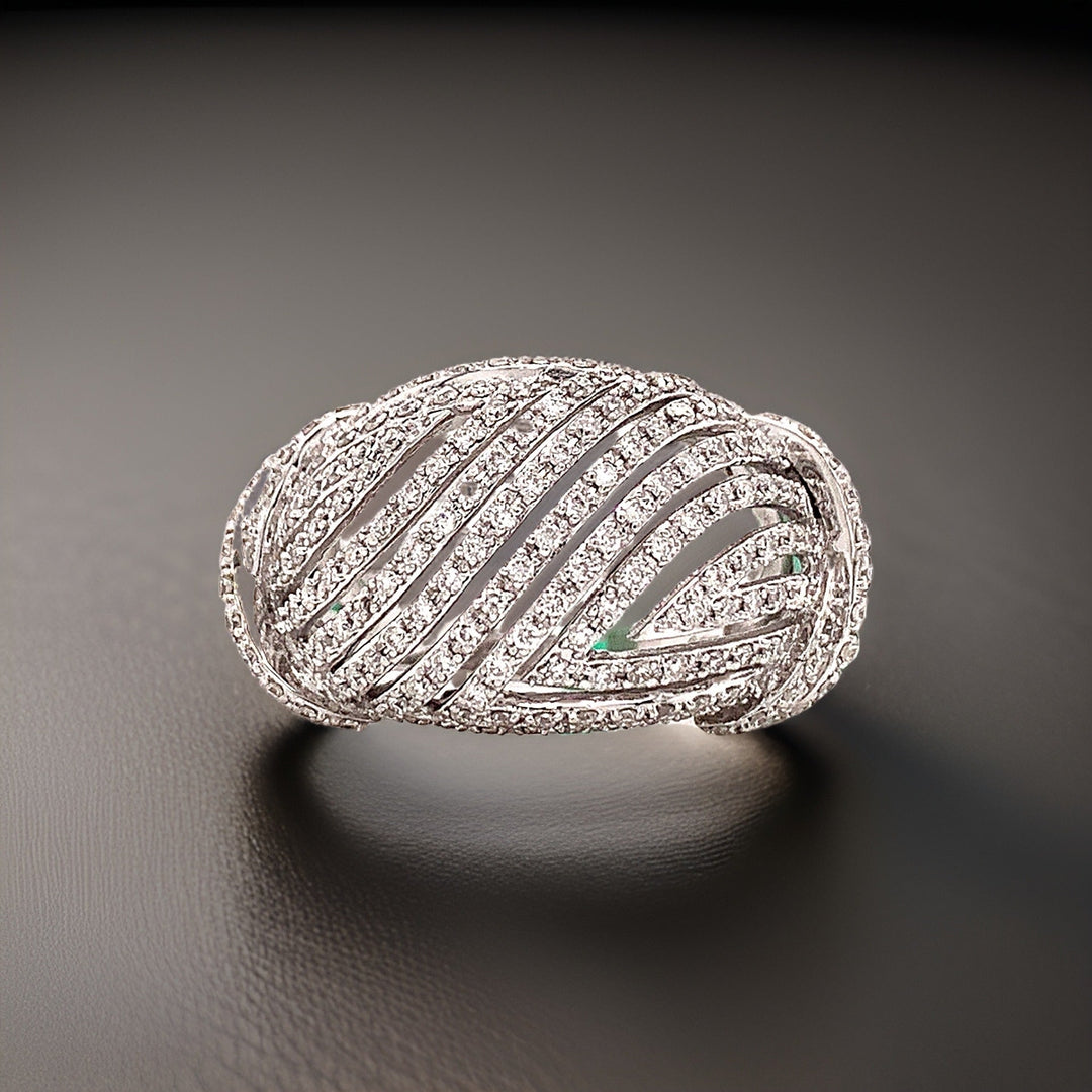 Clyde Duneier .92 ctw Diamond and 14K White Gold Ring