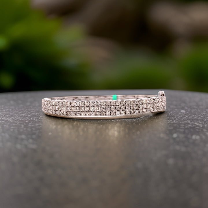 3.05 ctw Diamond and 14K White Gold Bangle
