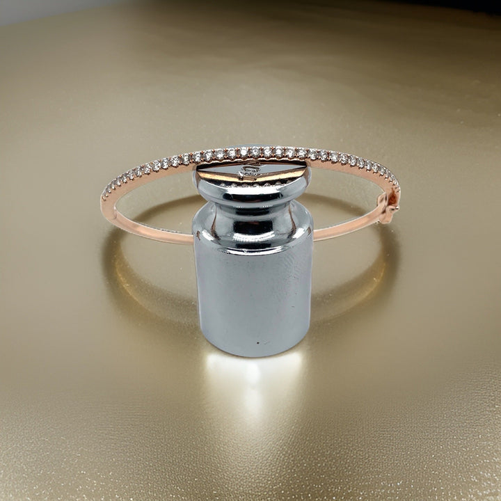 1.01 ctw Diamond and 14K Rose Gold Bangle
