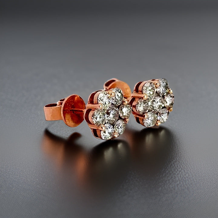 Maya Lianna 1.00 cttw Diamond Flower Cluster Earrings