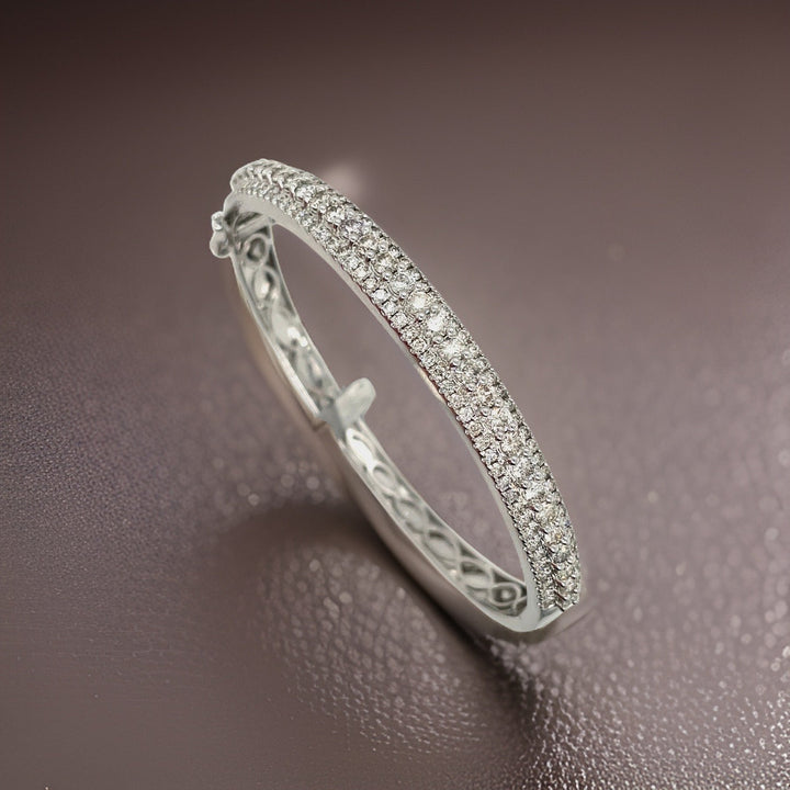 Diamond and 14K White Gold Bangle