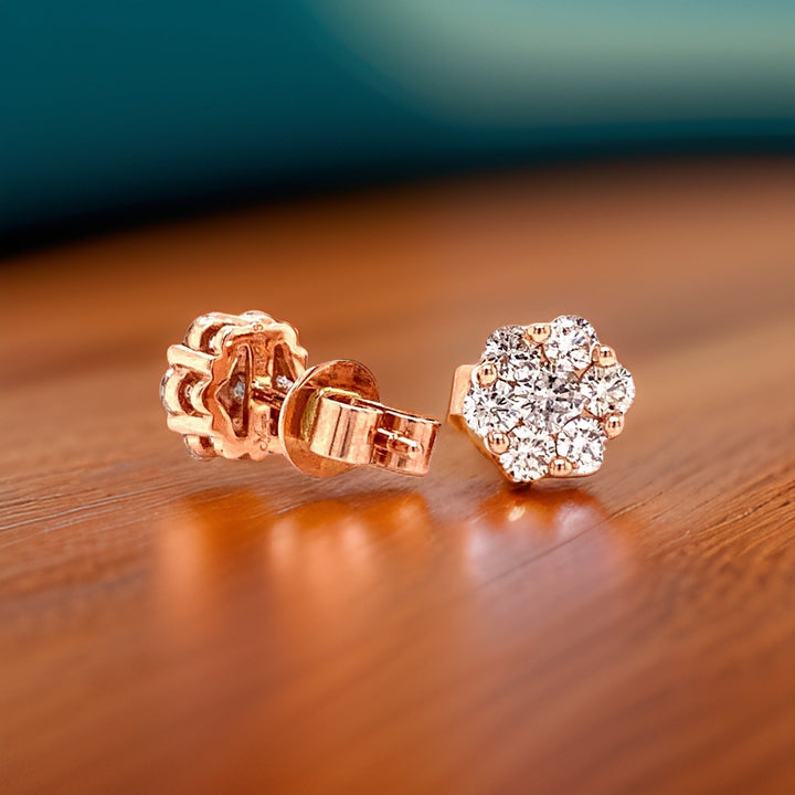 Maya Lianna Diamond and 14K Rose Gold Cluster Earrings