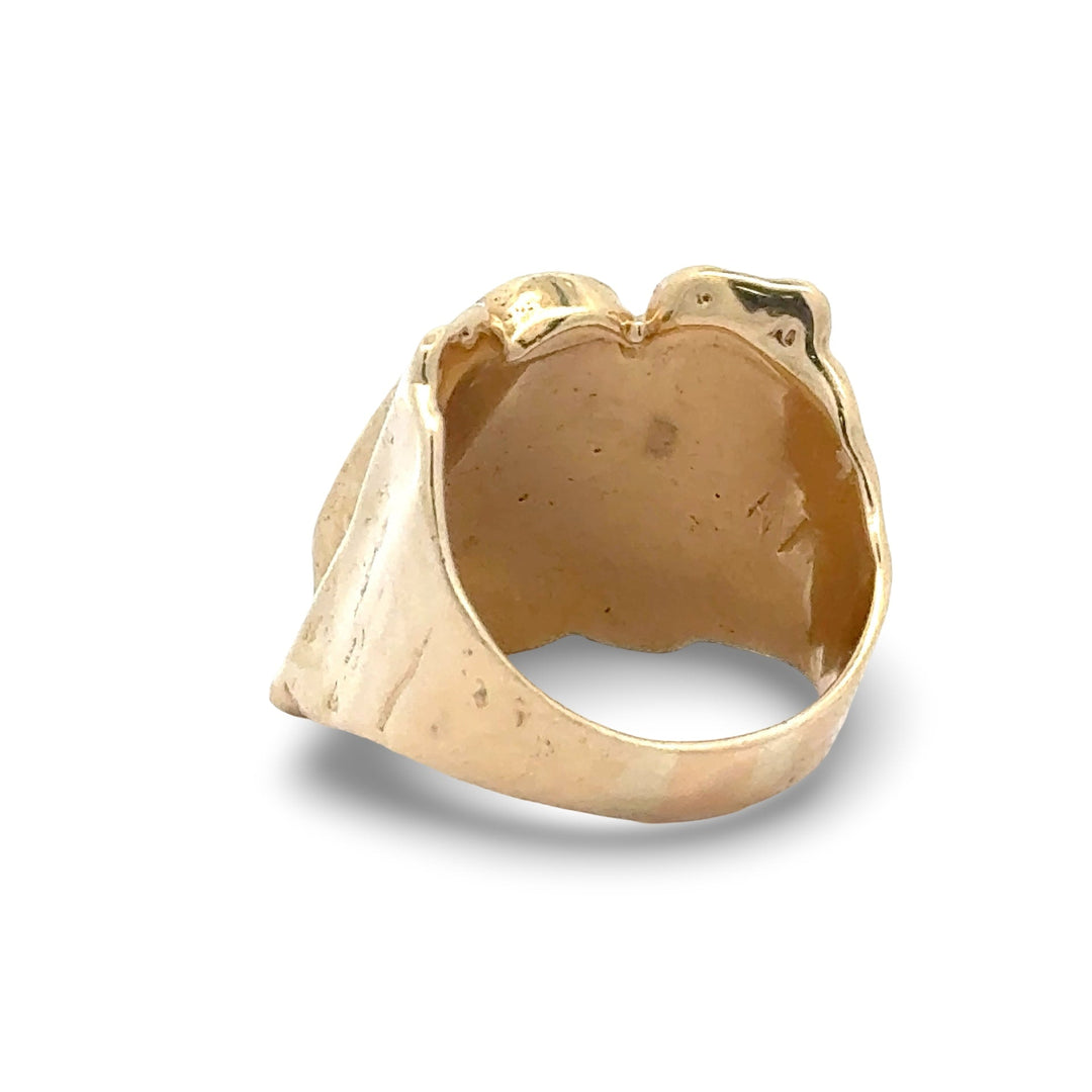 Custom Made 1970's Lapis Lazuli 14K Yellow Gold Ring