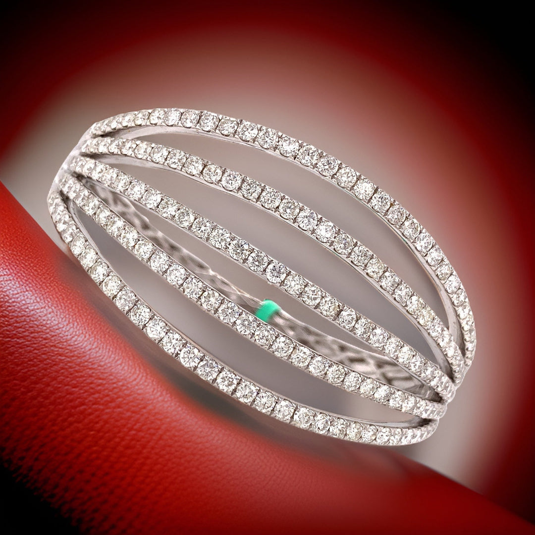 Multi-Row 7.86 Carat Diamond Bangle