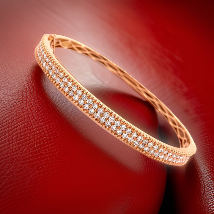 Fashionista 2.0 ctw Diamond and 18K Rose Gold Bangle