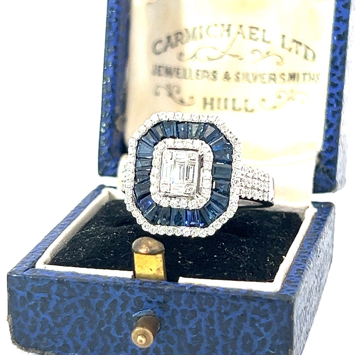 Sapphire and Natural Diamond Cocktail Ring