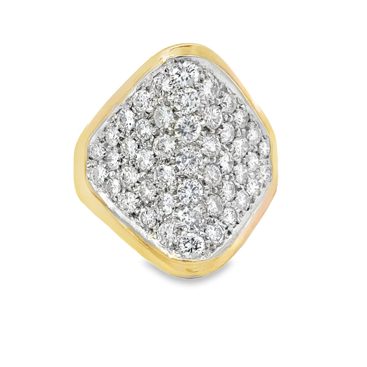 Estate 2.50 ctw Diamond 14K Yellow Gold Cocktail Ring
