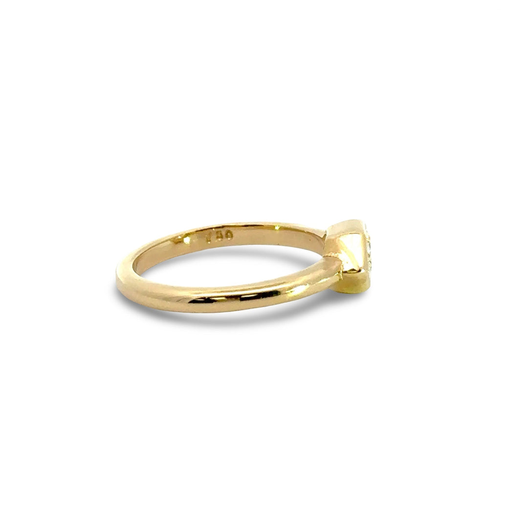 Custom Lozenge Cut 18kt Yellow Gold Diamond Ring
