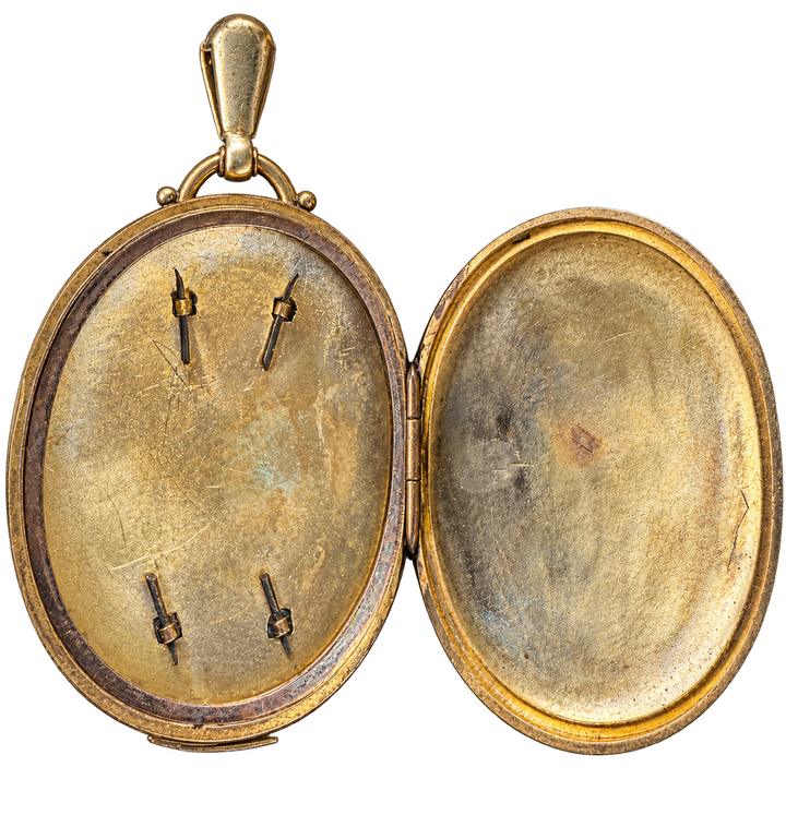 Victorian Estate By Watherston & Sons Of London Circa 1867 Rose Cut Diamonds and 18/21KT Yellow Gold Necklace & Locket In Original Box Circa 1867