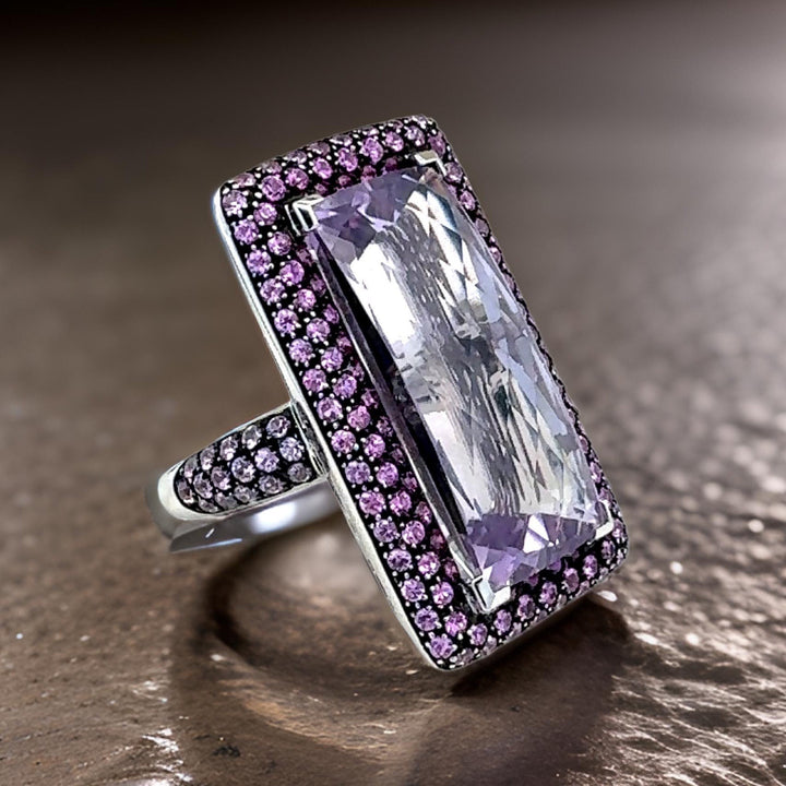 Anshindo-Paris 18.80 Carat Amethyst and Pink Sapphire Statement Ring
