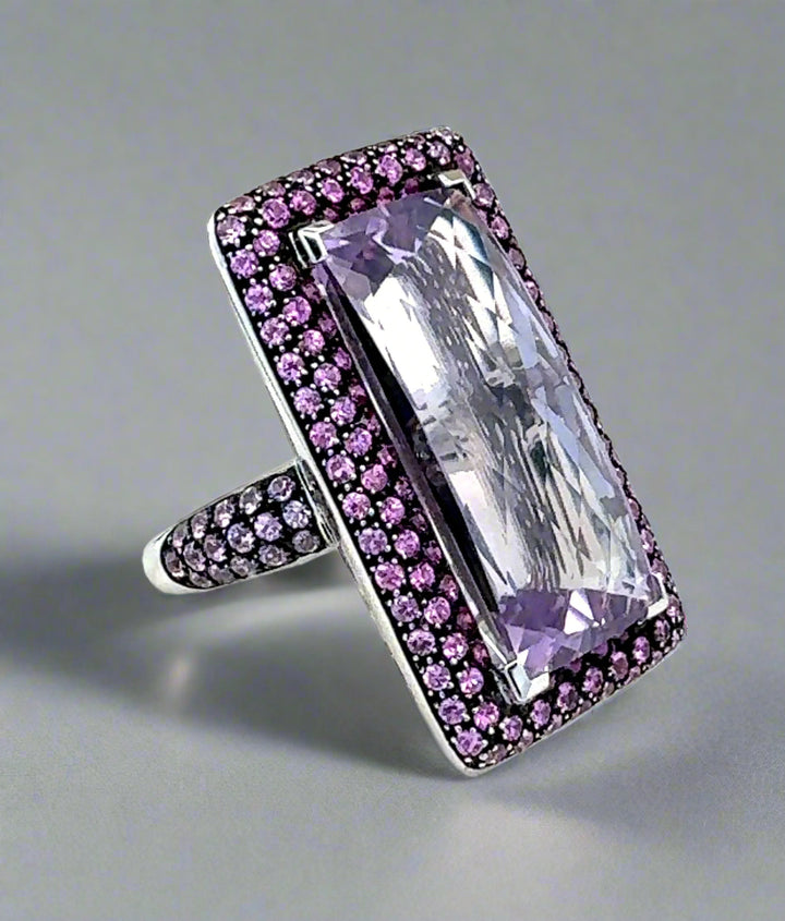 Anshindo-Paris 18.80 Carat Amethyst and Pink Sapphire Statement Ring