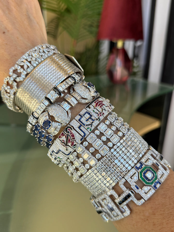 Emerald Cut Diamond and 18K White Gold Bracelet