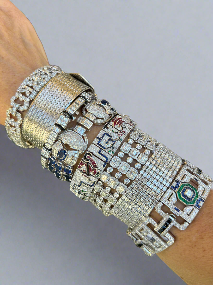 Art Deco 9.50 Carat Diamond Platinum Bracelet