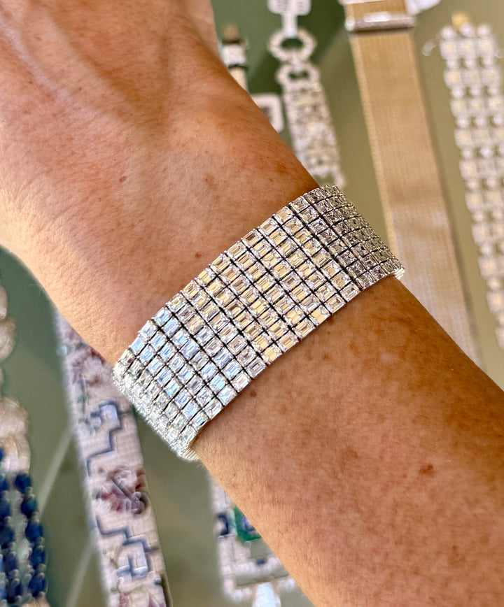 Emerald Cut Diamond and 18K White Gold Bracelet
