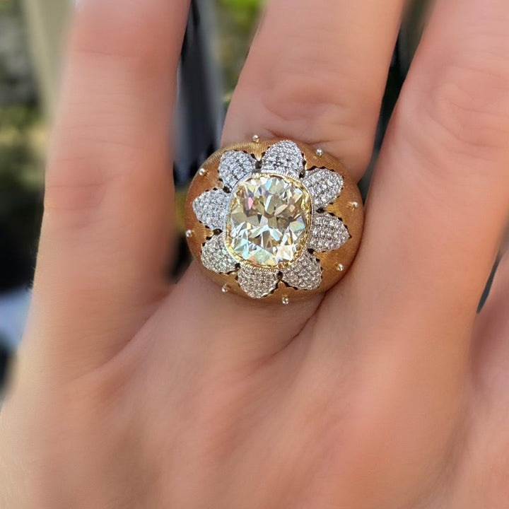 Italian Style 3.35cttw Diamond 18kt Yellow and White Gold Ring